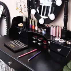 Costway Makeup Vanity Dressing Table 10 Dimmable Bulbs WhiteBlackBrown -Costway GUEST b981d288 6d4f 40da b826 c16c3e91dccc