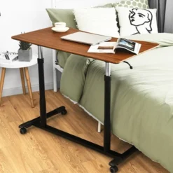 Costway Height Adjustable Computer Desk Sit Stand Rolling Notebook Table NaturalBrownBlack -Costway GUEST b996acc9 7447 4f2e bcfc 1508601c9fc9