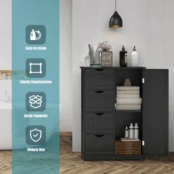 Costway 4 Drawer Freestanding Bathroom Floor Cabinet Adjustable Storage Cupboard -Costway GUEST b9cb77d9 7a2f 4443 b9b2 5be7edbeb724