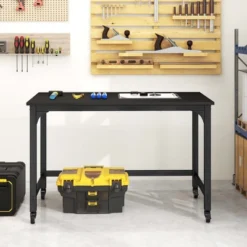 Costway Rolling Computer Desk Wood Top Metal Frame Laptop Table Study Workstation Black -Costway GUEST b9f4a033 e26c 4441 ad09 26cbe137e310