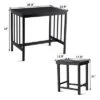 Costway 3 PCS Modern Counter Height 32.5'' Dining Set Table And 2 Chairs Kitchen Bar Furniture Black