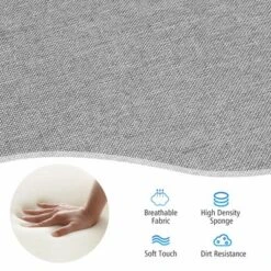 Costway Modern Upholstered Fabric Accent Chair W/ Rubber Wood Legs Dark GrayLight Grayy -Costway GUEST ba2d61d9 8ef6 46d8 aed7 51b0a40dcd88