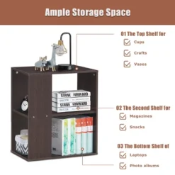Costway 2-Tier Side End Table Nightstand Bedside Sofa Table W/ Storage Shelves -Costway GUEST ba2e1cf4 74fc 413e 98fe 3c1bff78a95d