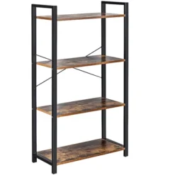 Costway 4-Tier Bookshelf Industrial Bookcase Diaplay Shelf Storage Rack Rustic BrownBlack -Costway GUEST ba3c7d36 5bd6 46b3 8276 d75c2f74c4e2