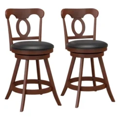 Costway Set Of 2 Bar Stools Swivel Counter Height Chairs With Footrest For Kitchen -Costway GUEST ba58947e f3f6 40bd bed2 2941b0e5e66f