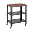 Industrial Serving Cart 3-Tier Kitchen Utility Cart On Wheels W/Storage Black -Costway GUEST bb0a5642 a758 4204 8aef 8ac05768137c