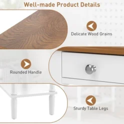 Costway 2-tier End Side Narrow Table Nightstand W/ Drawer For Living Room Bedroom 17 Costway 2-tier End Side Narrow Table Nightstand W/ Drawer For Living Room Bedroom -Costway GUEST bb0fff0e 7576 4e01 825d e9219aa6ef0c