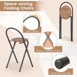 Costway 3 PCS Folding Dining Table & Chair Set Collapsible Drop Leaf Table For Kitchen -Costway GUEST bb22863a 2b60 4a89 aa4a 22a16de085b3