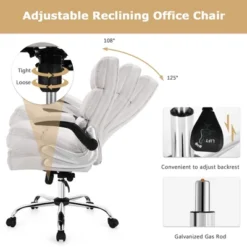 Costway High Back Big & Tall Office Chair Adjustable Swivel W/Flip-up Arm -Costway GUEST bb557d08 b580 479f ae1d 92233278ea71