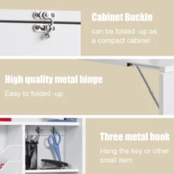 Costway White Wall Mounted Table Convertible Desk Fold Out Space Saver Chalkboard -Costway GUEST bb57f5a2 5e73 4bd9 8ce2 be63ade6bdef