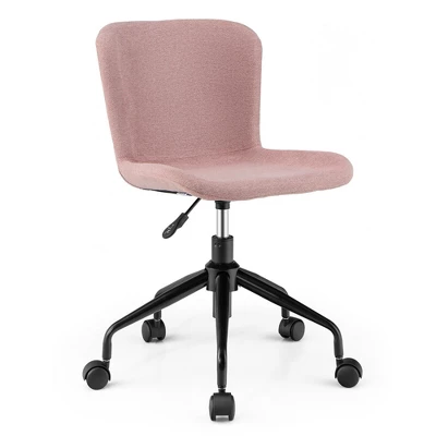 Costway Mid Back Armless Office Chair Adjustable Swivel Linen Task Chair 14 Costway Mid Back Armless Office Chair Adjustable Swivel Linen Task Chair - Image 12