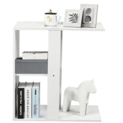 Costway 3-tier Side Table W/Storage Shelf Space-saving Nightstand White -Costway GUEST bc32a897 f863 4de0 b471 ce2af2507673