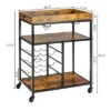 Costway 3-Tier Rolling Kitchen Cart Utility Trolley W/ Wine Bottle Rack -Costway GUEST bc53a4d9 13d3 49b9 81c2 02b700914d62