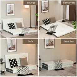 Costway Queen 3''Tri-fold Memory Foam Floor Mattress Topper Portable W/ Carrying Bag -Costway GUEST bc85acda d535 4974 a02e f32543ac5807