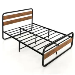 Costway Metal Bed Frame Arc Platform Headboard Footboard Mattress Foundation Black 22 Costway Metal Bed Frame Arc Platform Headboard Footboard Mattress Foundation Black -Costway GUEST bca3b548 a166 4590 9886 3033a8a1af88