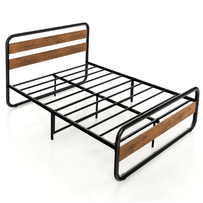 Costway Metal Bed Frame Arc Platform Headboard Footboard Mattress Foundation Black 12 Costway Metal Bed Frame Arc Platform Headboard Footboard Mattress Foundation Black - Image 10