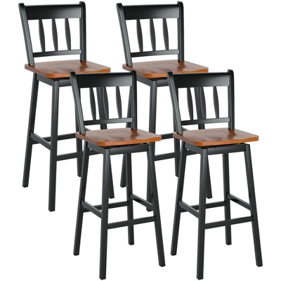 Costway Set Of 4 Swivel Bar Stools 30.5'' Pub Height Dining Bar Chairs CreamBlack 10 Costway Set Of 4 Swivel Bar Stools 30.5'' Pub Height Dining Bar Chairs CreamBlack - Image 8