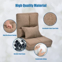 Costway Fold Down Chair Flip Out Lounger Convertible Sleeper Couch Futon Bed W/ Pillow -Costway GUEST bcde3d88 3f2f 489c afa1 21dde2410183