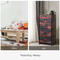 Costway 4 Drawer Fabric Dresser Storage Tower Steel Frame Closet -Costway GUEST bd119db1 0fd8 4c9f bfcb 0f629a7beefb