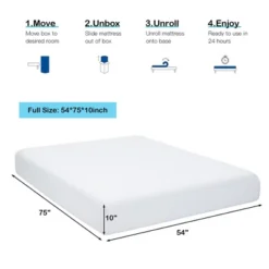 Costway TwinFullQueenKing Size 10'' Foam Mattress Jacquard Medium Firm Bed-in-a-Box Bed Room W/Removable Cover -Costway GUEST bd42eb20 f866 4600 b78d c465c26efb5f