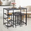 Costway 5 Piece Counter Dining Table Set Bar Pub Table Set Metal Frame Black -Costway GUEST bd915b12 c494 4697 8e2f 948d66aef7e4 1