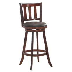 Costway Set Of 4 29.5'' Swivel Bar Stool Leather Padded Dining Kitchen Pub Bistro Chair Low Back -Costway GUEST bd9669d4 bc12 4d26 b6d8 77850652e2e2