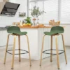 Costway Set Of 2 Counter Height Bar Stools W/Footrest&Solid Metal Legs YellowGreen -Costway GUEST bda11d1a 68f9 4b53 8ec7 6470a77fef81