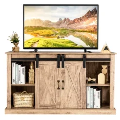 Costway 55'' Sliding Barn Door TV Stand Entertainment Media Console W/ Adjustable Shelf -Costway GUEST bdb378b6 b5c3 497f 8c6c 3b4c45e1f3a1