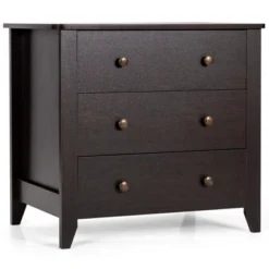 Costway 3 Drawer Dresser Chest Of Drawers Bedside Table For Living Room Bedroom -Costway GUEST be1b4371 4206 4d97 ad75 28ef9f0876c3