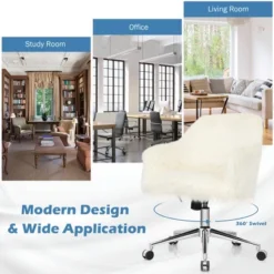 Costway Synthetic Swivel Office Chair Adjustable Task Chair Fluffy Vanity Chair 13 Costway Synthetic Swivel Office Chair Adjustable Task Chair Fluffy Vanity Chair -Costway GUEST beaa417b de70 4d4d 92b4 53e353baf2a0