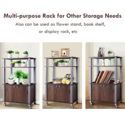 Costway Bakers Rack Microwave Oven Rack Shelves Kitchen Storage Organizer Metal White -Costway GUEST bead8e57 ae2c 48ac ae55 34fe774a0a3f