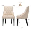 Costway Set Of 2 Button-Tufted Dining Chair Upholstered Armless Side Chair -Costway GUEST bec70e2e e260 4b33 b63d 7a08782110c1