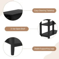 Costway 2PCS 3-Tier End Table Sofa Side Table Nightstand W/ Shelf & Drawer -Costway GUEST bf2d1637 63d1 4615 8fbb db00debfc40d