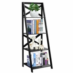 2 Pcs 4-Tier Ladder Shelf Bookshelf Bookcase Storage Display Leaning Home Office -Costway GUEST bf978140 93cd 40b4 be67 a87b23ffa392