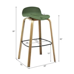 Costway Modern Set Of 4 Barstools 30inch Pub Chairs W/Low Back & Metal Legs Green 13 Costway Modern Set Of 4 Barstools 30inch Pub Chairs W/Low Back & Metal Legs Green -Costway GUEST bfa17606 241b 4ea2 aed0 225a70a5986a