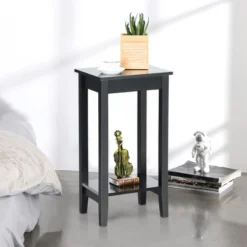 Costway 2PCS 2-Tier Nightstand End Side Table Coffee Table Wooden Legs Bedroom 14 Costway 2PCS 2-Tier Nightstand End Side Table Coffee Table Wooden Legs Bedroom -Costway GUEST bfc8f337 a5c1 4ff6 8d14 40cc213e4b6d