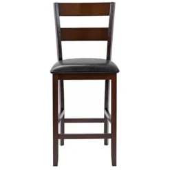 Costway 4-Pieces Bar Stools Counter Height Chairs W/ PU Leather Seat Espresso -Costway GUEST bfdced1c 9359 4354 a385 8e886a135a80