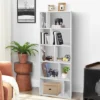Costway 5-tier Wood Bookcase 66'' Tall Open Storage Shelf Display Rack W/10 Compartments