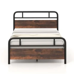 Costway Metal Platform Bed Frame Industrial Headboard Mattress Foundation -Costway GUEST c07acf4d c394 4f7c a1a5 b6c5791ef503