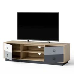 Costway 55'' TV Stand Entertainment Media Center W/ Storage Cabinets Adjustable Shelves -Costway GUEST c0944352 1ead 41f2 88d1 33b2a875ae36