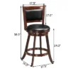 Costway Set Of 2 24'' Swivel Counter Stool Wooden Dining Chair Upholstered Seat Espresso Panel Back -Costway GUEST c0f60062 6c2a 46e4 862f b887e4edadcf