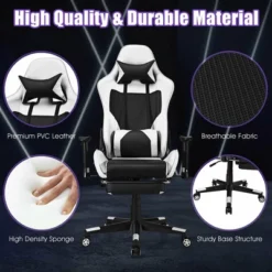 Costway Massage Gaming Chair Reclining Racing Office Computer Chair With Footrest White 18 Costway Massage Gaming Chair Reclining Racing Office Computer Chair With Footrest White -Costway GUEST c0f7a8d9 c2fe 405e a16d 1ecfa4a7afd3