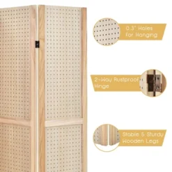 Costway 4-Panel Pegboard Display 5' Tall Folding Privacy Screen Craft Display 13 Costway 4-Panel Pegboard Display 5' Tall Folding Privacy Screen Craft Display -Costway GUEST c11144d4 1a3d 4a9b 9523 2f6fc2b96d8f