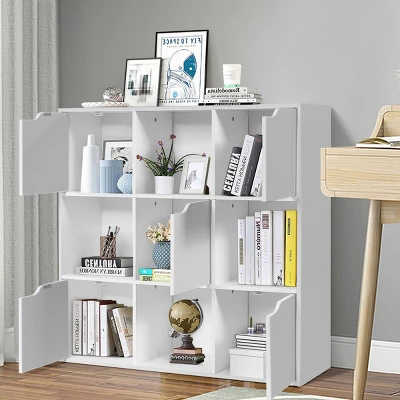 Costway 9 Cube Bookcase Cabinet Wood Bookcase Storage Shelves Room Divider Organization 6 Costway 9 Cube Bookcase Cabinet Wood Bookcase Storage Shelves Room Divider Organization - Image 4