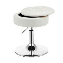 Costway Vanity Stool Adjustable 360° Swivel Storage Makeup Chair W/ Removable Tray WhiteBlackPink -Costway GUEST c11988ed 347a 41e3 a347 81a80f36ba69