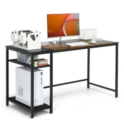 Costway 55'' Reversible Computer Desk Home Office Writing Desk W/Adjustable Storage Shelf -Costway GUEST c169a2bc 475a 46da bacc 4029e91f520d