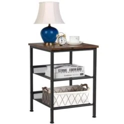 Costway Set Of 2 3-Tier Industrial End Side Table Nightstand W/2 Adjustable Shelves -Costway GUEST c1791510 e8c5 41e7 89c1 4cc1a3ae9355