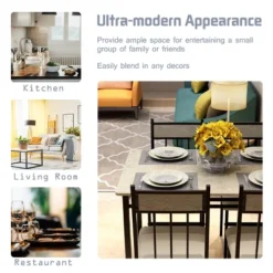 Costway 5 Piece Dining Set Faux Marble Top Table 30'' And 4 Padded Seat Chairs W/ Metal Legs -Costway GUEST c180b5ea 0caf 4ac1 b1dd 29f0b75c9c28