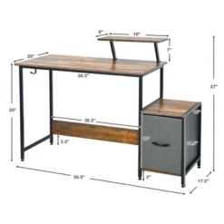 Costway Computer Desk Writing Workstation Home Office W/ Movable Storage Rack & Shelf -Costway GUEST c1866c53 ca87 44e0 9058 297c866f0bb2