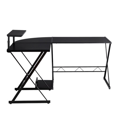Costway 58'' X 44'' L-Shaped Computer Gaming Desk W/ Monitor Stand & Host Tray Home Office 11 Costway 58'' X 44'' L-Shaped Computer Gaming Desk W/ Monitor Stand & Host Tray Home Office - Image 9